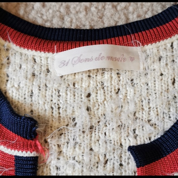 tweed cardigan Xs Japan shibuya brand cream beige - Picture 6 of 7